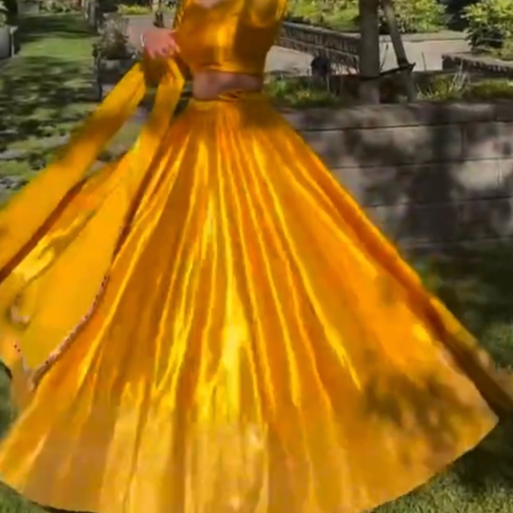 Yellowish Golden Lengha for sale